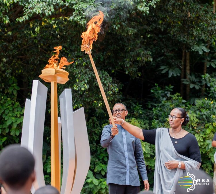 #Kwibuka31: Perezida Kagame na Madamu Jeannette  batangije igikorwa cyo kwibuka bacana urumuri rw'icyizere